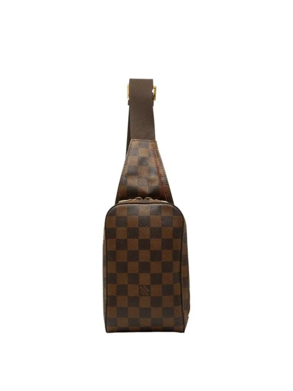 Louis Vuitton Damier Geronimos Shoulder Bag Brown Leather